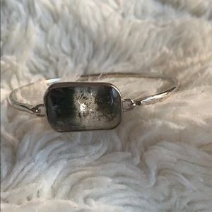 Natural gemstone metal bracelet